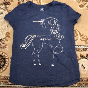 Unicorn navy blue tee